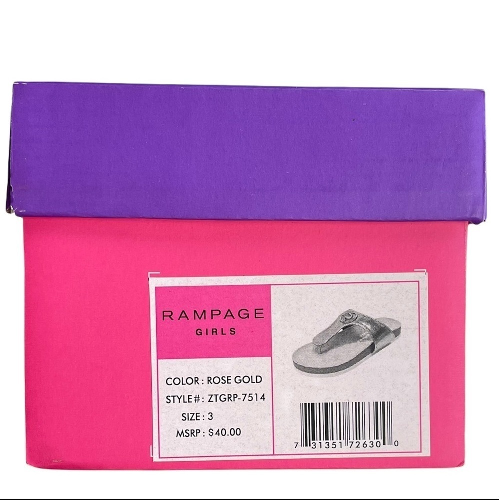 RAMPAGE GIRLS ROSE GOLD SANDALS - NIB! - Picture 7 of 7